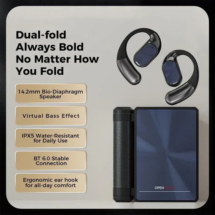 Monster AC530 Ear-Hook Wireless Bluetooth Headphones — Bone Conduction Concept, Non-In-Ear Design, Dual-Foldable — Ideal for Sports and Running