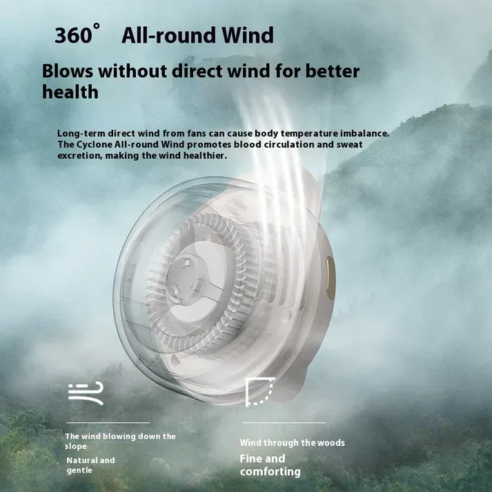 Best Seller Mini Cyclone Portable Fan – Clip-On Waist Fan, Handheld Bladeless Personal Cooling Fan, Rechargeable & USB Powered