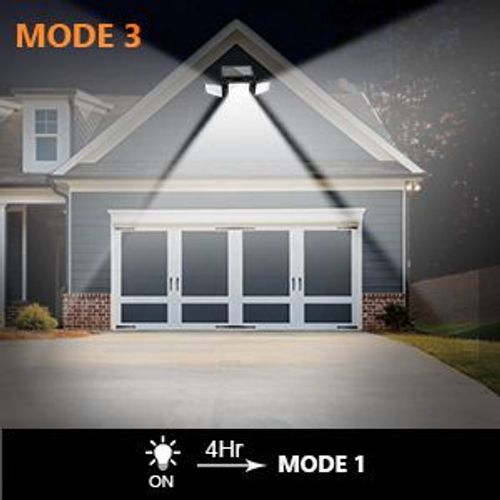 Hoodink Solar Outdoor Lights 4500LM 306LED Security Lights with Remote Control, 4 Heads Motion Sensor Lights, IP65 Waterproof, Easy Install, 270°Wide Angle Flood Wall Light with 3 Modes for Backyard Yard