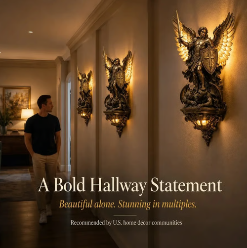 st. Michael GuardianAngel Wall Light