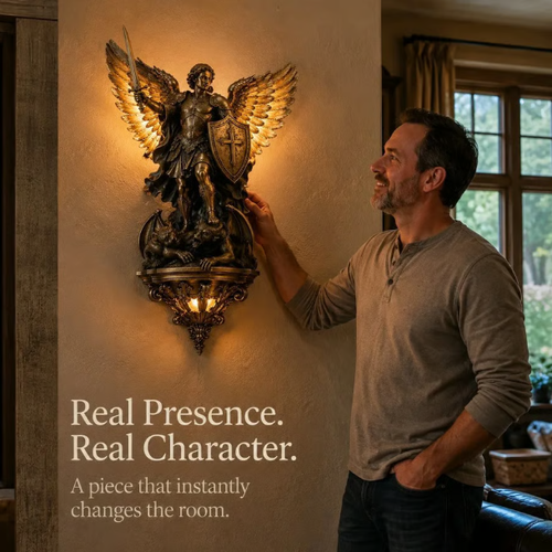 st. Michael GuardianAngel Wall Light