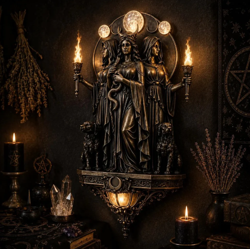 Triple Goddess Hecate LED Wall Sconce