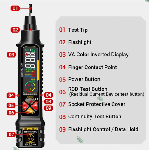 Smart Power Measuring Pen – Voltage Tester, Non-Contact & Multi-Function Detection 🔍