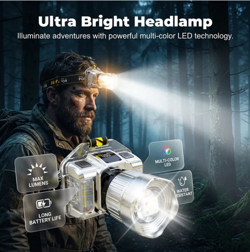 5-color LED spotlight with motion sensor