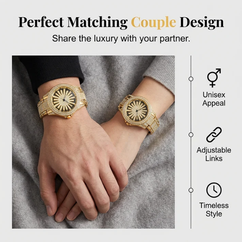 Men's Iced-Out Rotating Dial Watch