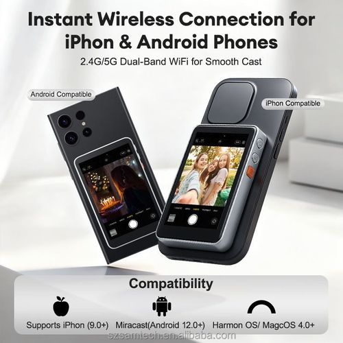 Wireless mobile phone selfie magnetic screen projector