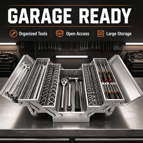 Custom Stainless Steel Waterproof Toolbox Household & Car Tool Storage Box Auto Repair Folding Box Portable Storage