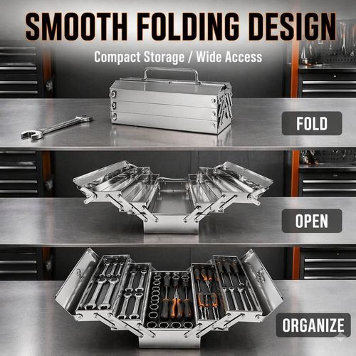 Custom Stainless Steel Waterproof Toolbox Household & Car Tool Storage Box Auto Repair Folding Box Portable Storage