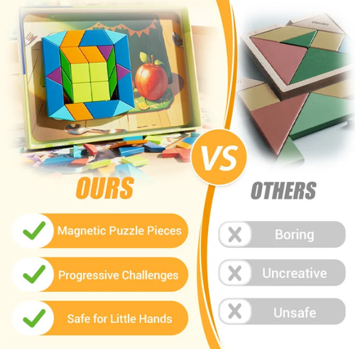 🔥Educational magnetic tangram puzzle for children（250 magnetic tangram pieces）