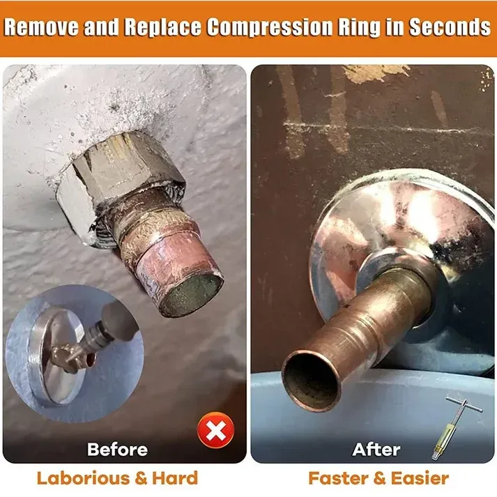 ⚡ Compression Sleeve Puller & Ferrule Removal Tool – Carbon Steel, Pipe‑Safe, Quick Disassembly ✨