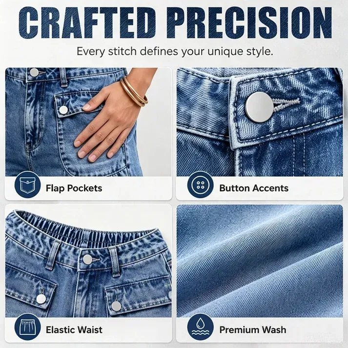 👖 One Pair, Two Silhouettes | Women's High-Waisted Balloon Jeans with Drawstring Cuffs