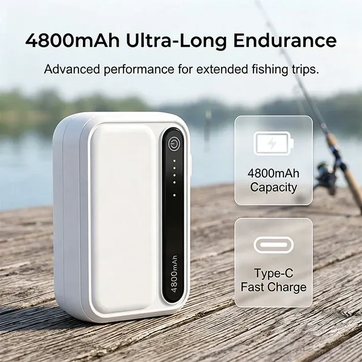 🐟 Rechargeable Portable Oxygen Pump: 4800mAh, Dual-Outlet, Ultra-Quiet, Long-Lasting for Fishing & Aquariums
