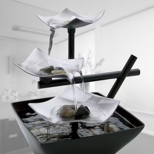 Homedics Tabletop Water Fountain, Home Décor Soothing Sound Machine - Automatic Pump, Deep Basin & Natural River Rocks. Indoor Zen Relaxation for Office, Living Room, or Bedroom