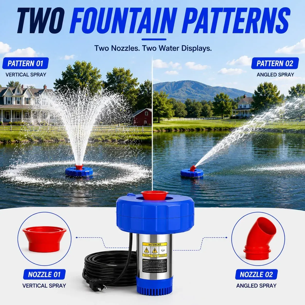 Mroace Fully Automatic Floating Fountain Aerator
