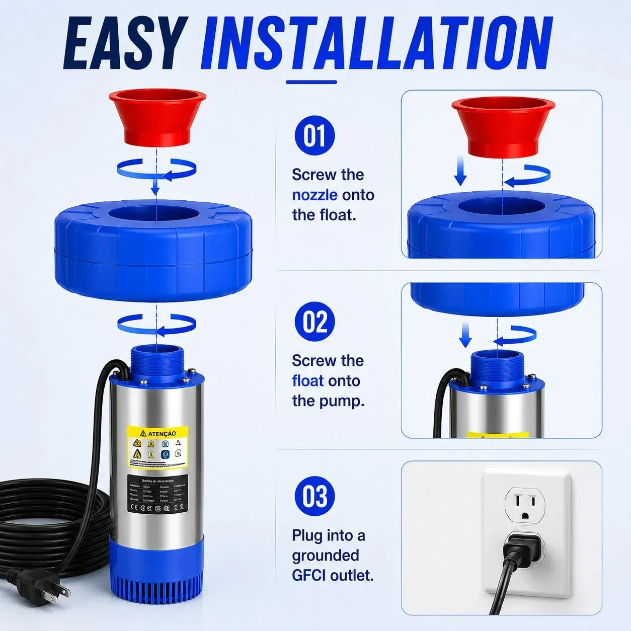 Mroace Fully Automatic Floating Fountain Aerator