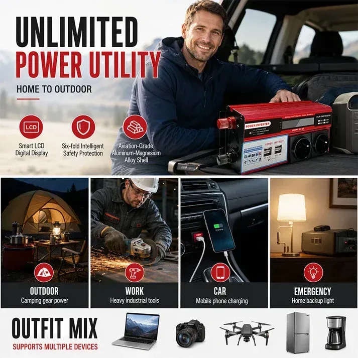 High-Power 12V to 230V Car Power Inverter