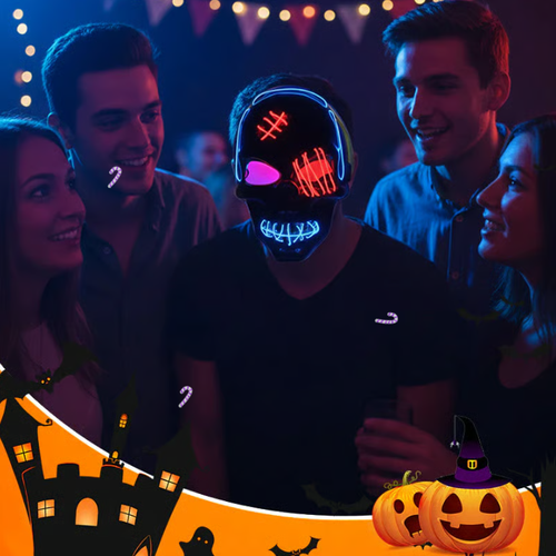 🔥 Halloween LED Skull Mask -👏Most Popular in 2025!