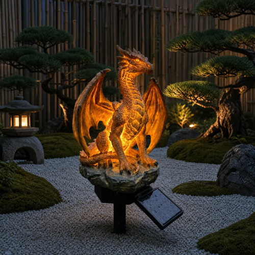 Dragon Legacy Golden Ember Edition Solar Garden Light