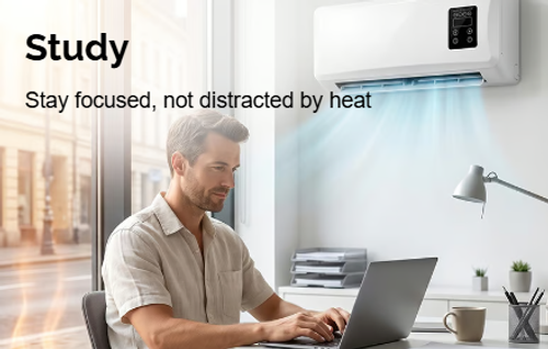 Wall-mounted air conditioner for domestic use, cooling and heating
