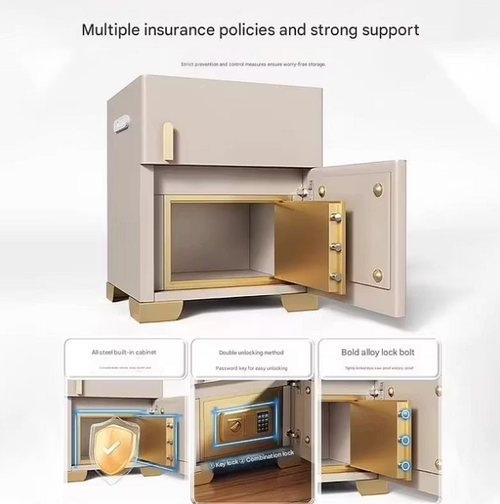 Smart bedside table with integrated safe
