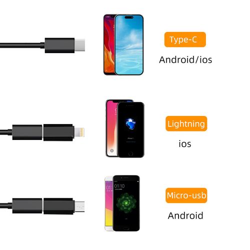 HD 1440P Dual Lens Borescope Camera Waterproof IP67 Semi-Rigid 2m