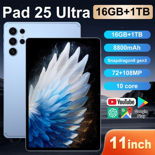 Global Version Pad 25Ultra Android 15 5G Deca Core 16+1TB Dual Cameras 11.0inch Gaming Tablet Custom logo Business Tablet