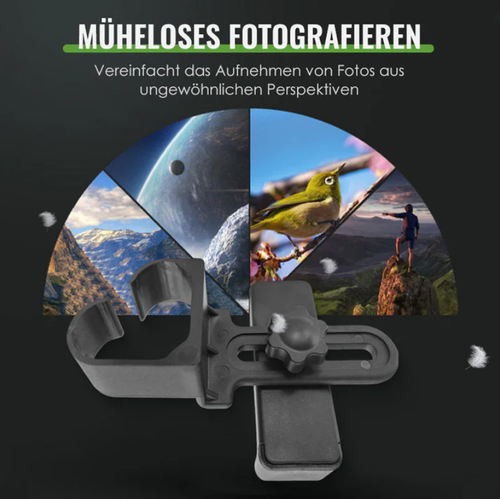 Corner binoculars (black metal model) + phone clip + tripod