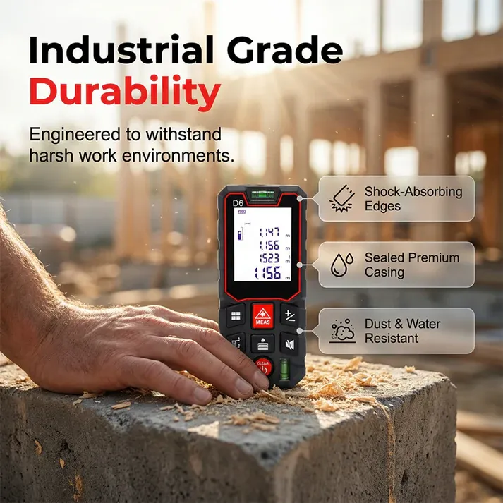 💥 Portable Digital Laser Distance Meter – 50m Range, Instant Data, One-Man Operation ✨