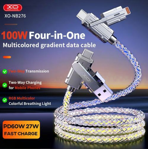 🎁Four-in-One 100W Colorful lights Data Cable