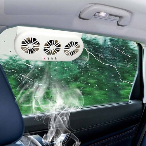 Solar Powered and USB Charging Car Window Exhaust Fan Air Circulation Cooler for Garage Outdoor RV Use
