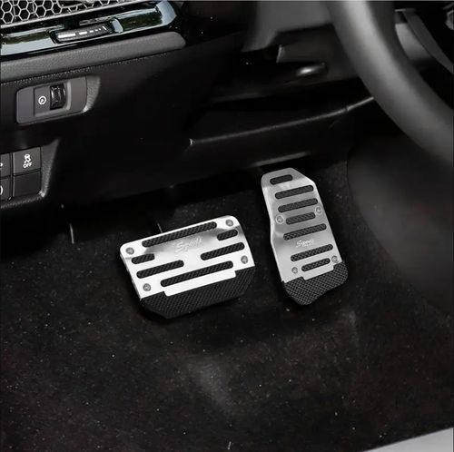 2pcs Car Pedal Pads Car Brake Pedal Pad Automatic Transmission Pedal Covers Replacement Kit Non-Slip Foot Pedal Covers Set Alloy Brake Gas Clutch Pedal Kits for Car SUV ATV