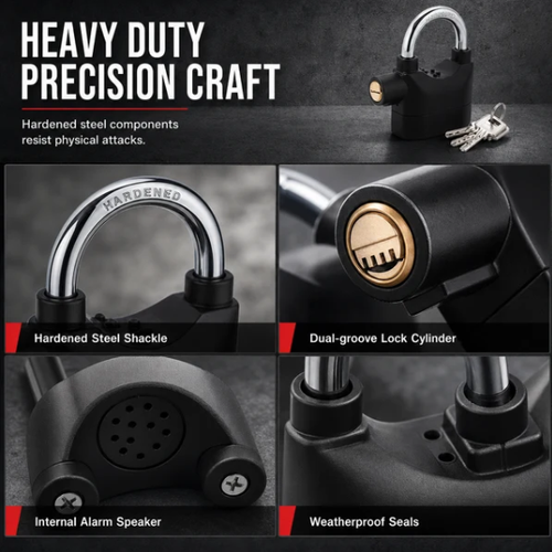 Heavy-Duty Aluminum Alloy Alarm Padlock（2ＰＣＳ）