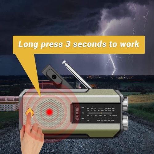 New Model Portable Mini Hand Crank Radio Emerncy SOS Flashlight with 2000mAh Power Bank Solar & FMAM Speaker Survive Kit