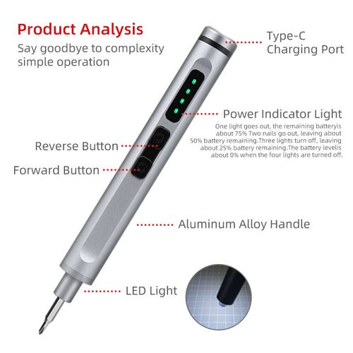 69-in-1 Rechargeable Precision Screwdriver - Black, Five-Speed Adjustment, Industrial DIY Tool
