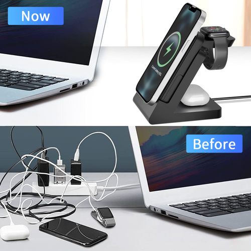 3-in-1 Foldable Magnetic Charging Stand for Everyday Devices