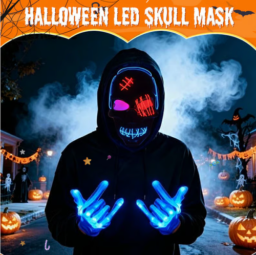 🔥 Halloween LED Skull Mask -👏Most Popular in 2025!