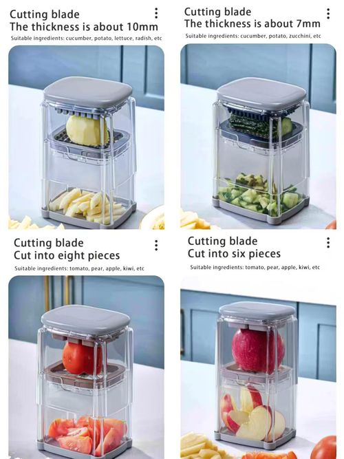 Multi-Purpose Manual Plastic Hand Vegetable Slicer Grater Stainless Steel Blade Dishwasher Safe Creates Perfect Strips for