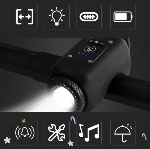 🔥Outdoor Waterproof Bike Headlight with Horn