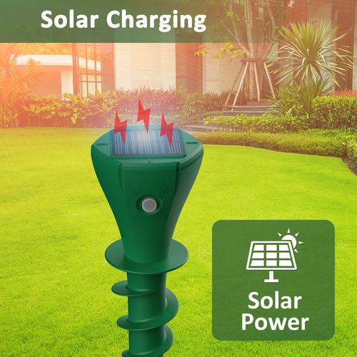 New Design Screw Solar Mole Repeller Garden Mole Repellent Sonic Rodent Gopher Snake Mouse Mice Repeller Stakes