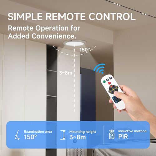3 Color Magnetic Motion Sensor Lights with Remote, Wireless Dimmable Closet Light Battery Operated, LED Lights for Shower Pantry Shed Hallway Porch Stairs