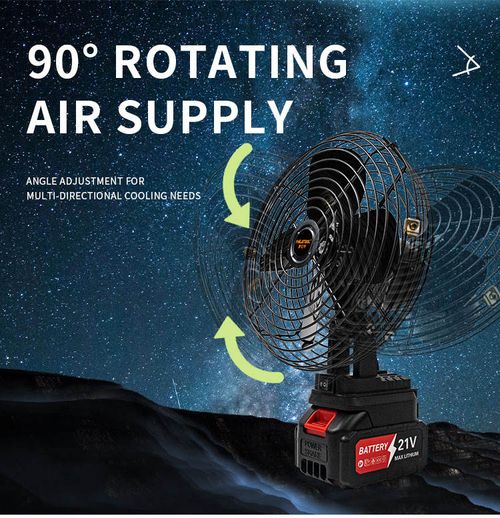 Outdoor Camping Bladeless Electric Fan Tent Rotate USB Rechargeable Lithium Battery Portable Cooling