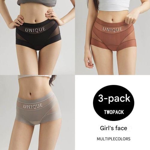 Herbal style ice silk seamless breathable boxer briefs（3 items）