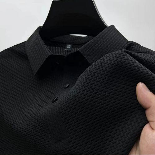 High-end mesh ice silk short-sleeved T-shirt for men