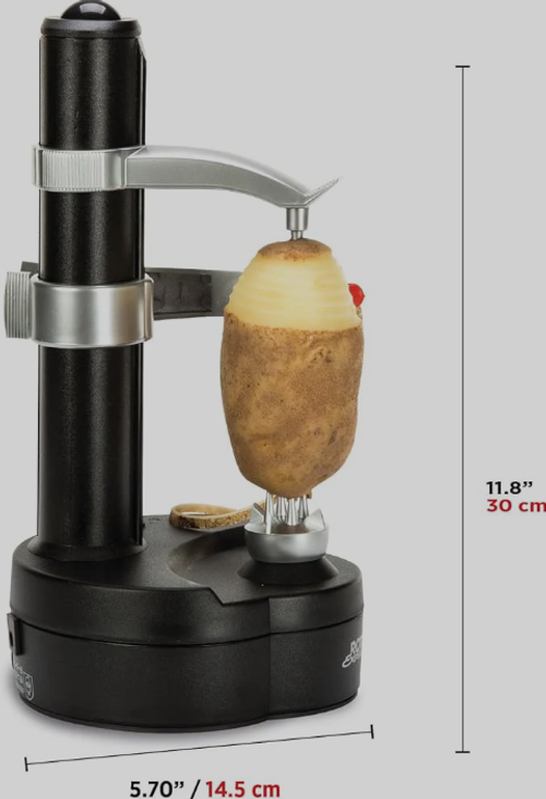 Electric Peeler - 2 Spare Blades - Safe and Easy to Use - Easily Peels Vegetables and Fruits