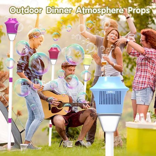 New automatic street lamp bubble blower, garden party festival supplies lamp, summer outdoor toy, electric bubble machine