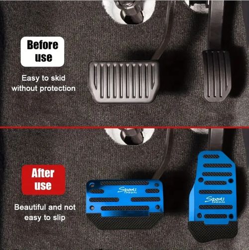 2pcs Car Pedal Pads Car Brake Pedal Pad Automatic Transmission Pedal Covers Replacement Kit Non-Slip Foot Pedal Covers Set Alloy Brake Gas Clutch Pedal Kits for Car SUV ATV