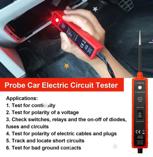 🎁Car Electric Circuit Tester, 6-24V DC Automotive Multifunctional Drive Test Pen, Car Short Circuit Open Circuit Leakage Detection Tool