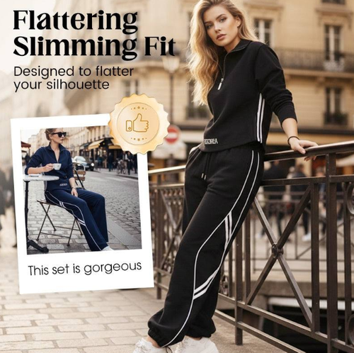 Women's Half-Zip Casual Tracksuit Set