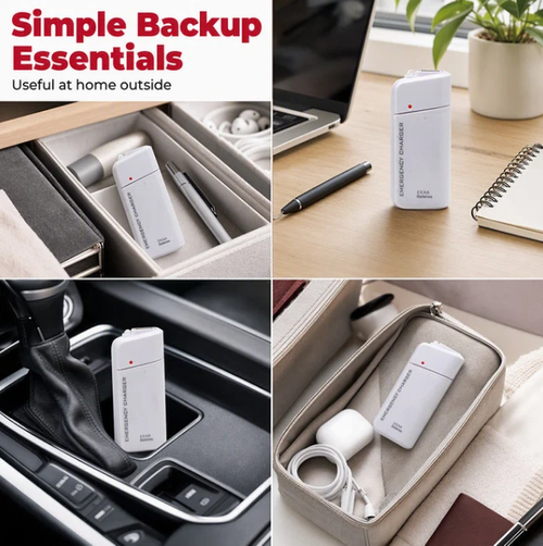 Portable AA Battery Charger – Emergency power bank + LED torch.