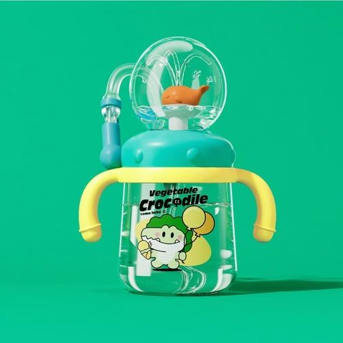 Drinking Cup With Whale Squirt, Weighted Sippy Cups With Adjustable Straps